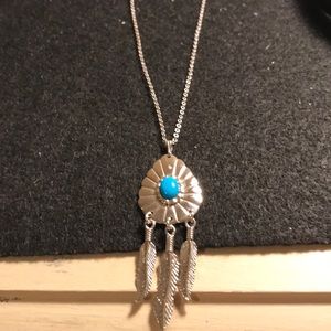 Silver color indian like charm necklace
